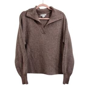 Cupcakes & Cashmere Mauve Brown V Neck Sweater